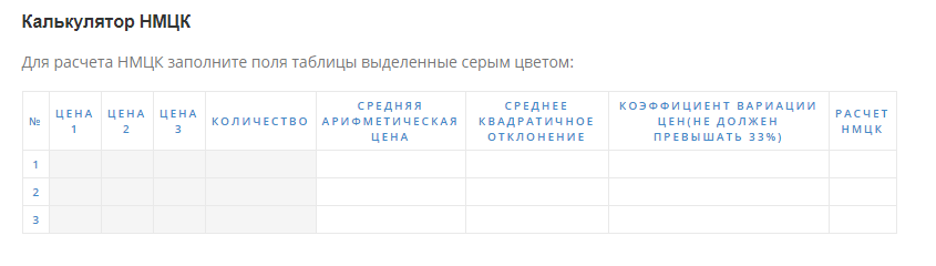 РАСЧЁТ НМЦК. ЗАПРОС КОММЕРЧЕСКИХ ПРЕДЛОЖЕНИЙ